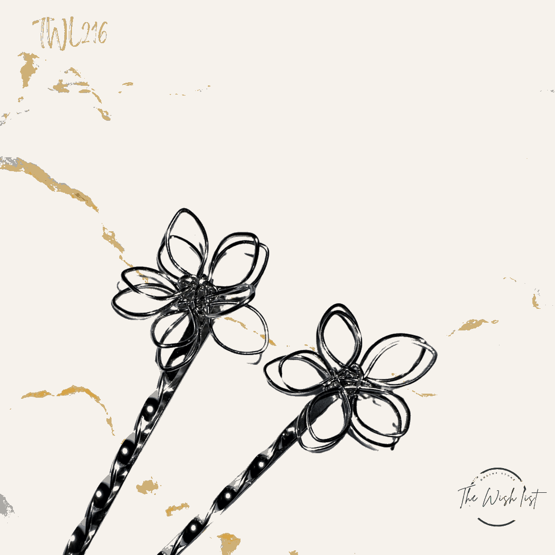 2Pce Floral Decor Bobby Pin