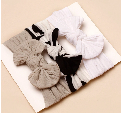 3pcs Print Bow Headbands For Babies