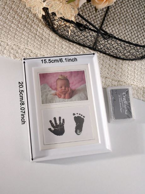 Baby Hand & Foot Print Photo Frame - White