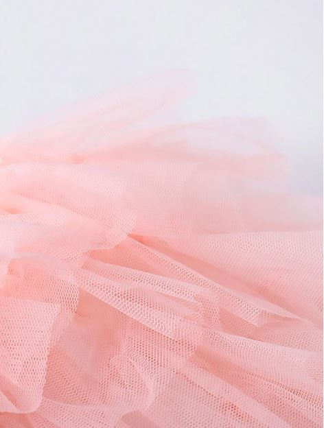 Newborn Baby Girls' Tulle Skirt And Headband Set baby Shower Gift - 2Pcs - Peach