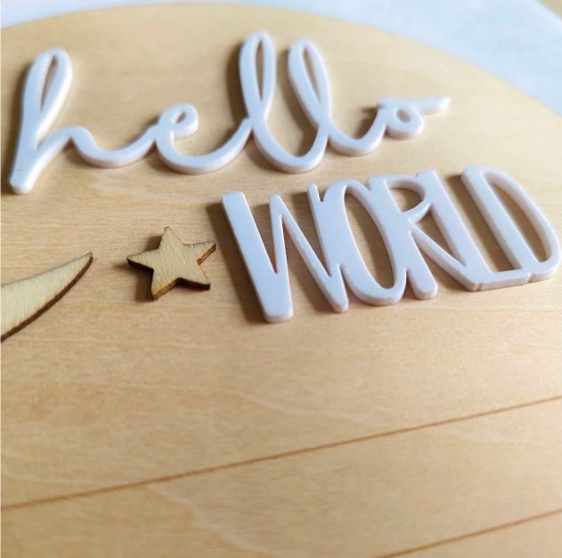 1pc Moon & Star Wooden Baby Monthly Milestone Plaque, Infant Growth Photo Props, Newborn