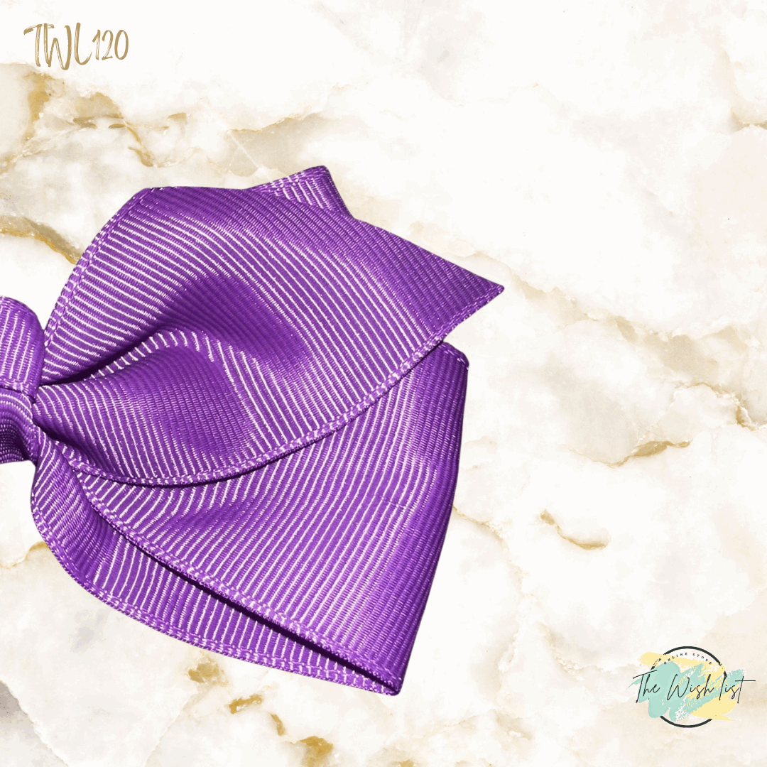 Girl's assorted Ribbon Print Medium Bow Decor Hair Clip.