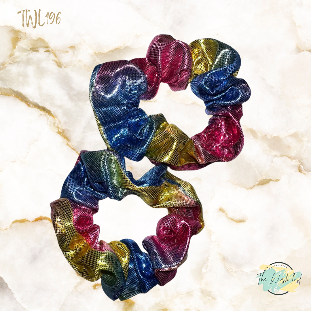 Glitter colorfully scrunchies for girls 2pcs