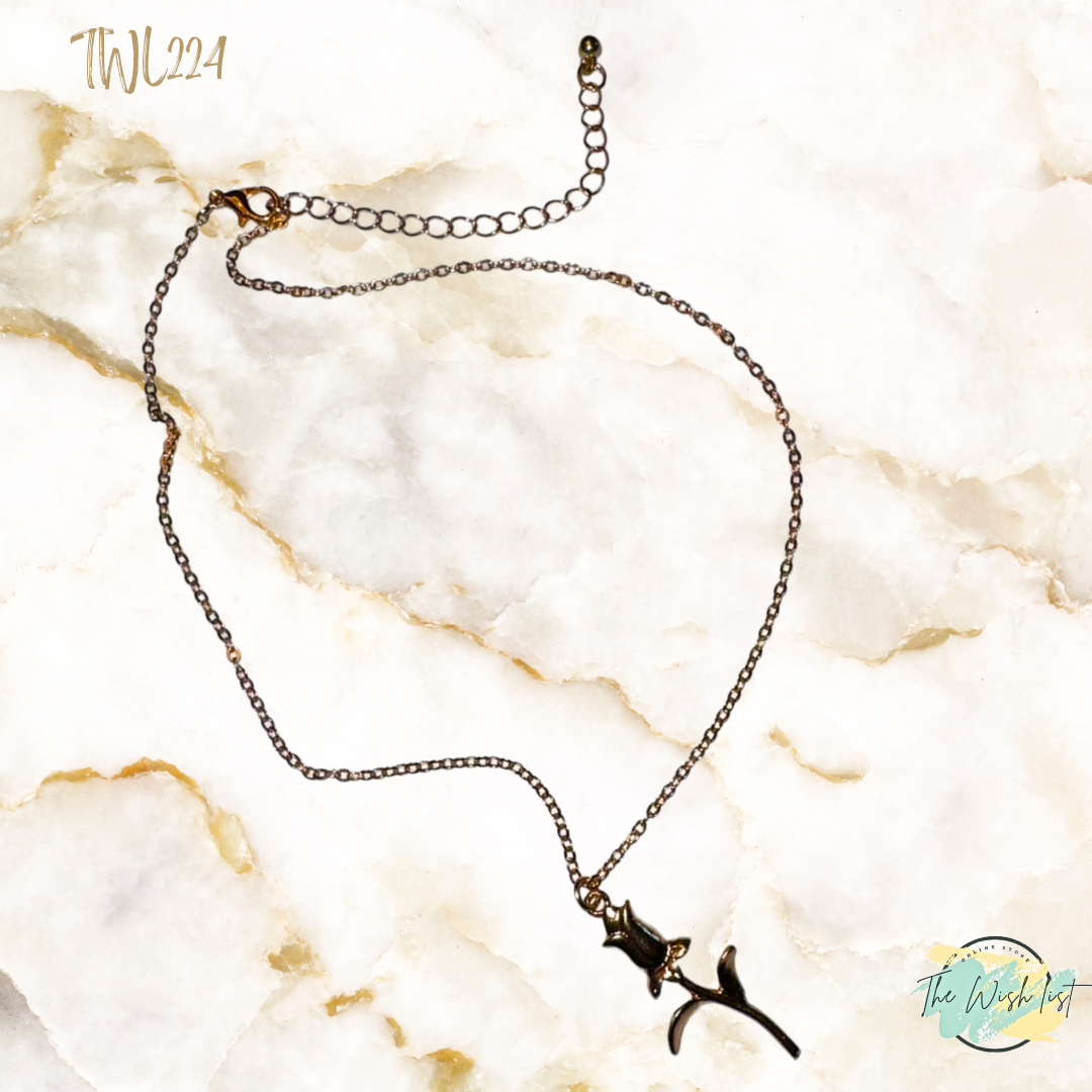 Rose Pendant Charm Necklace