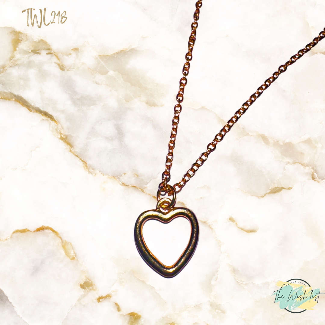 Hollow Heart Shape Pendant Necklace