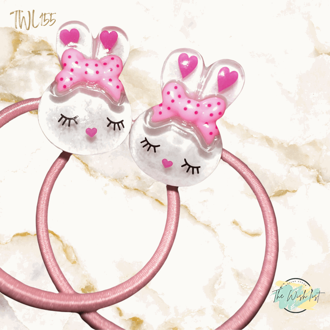 2 Pce Adorable Girls Bunny hair tie