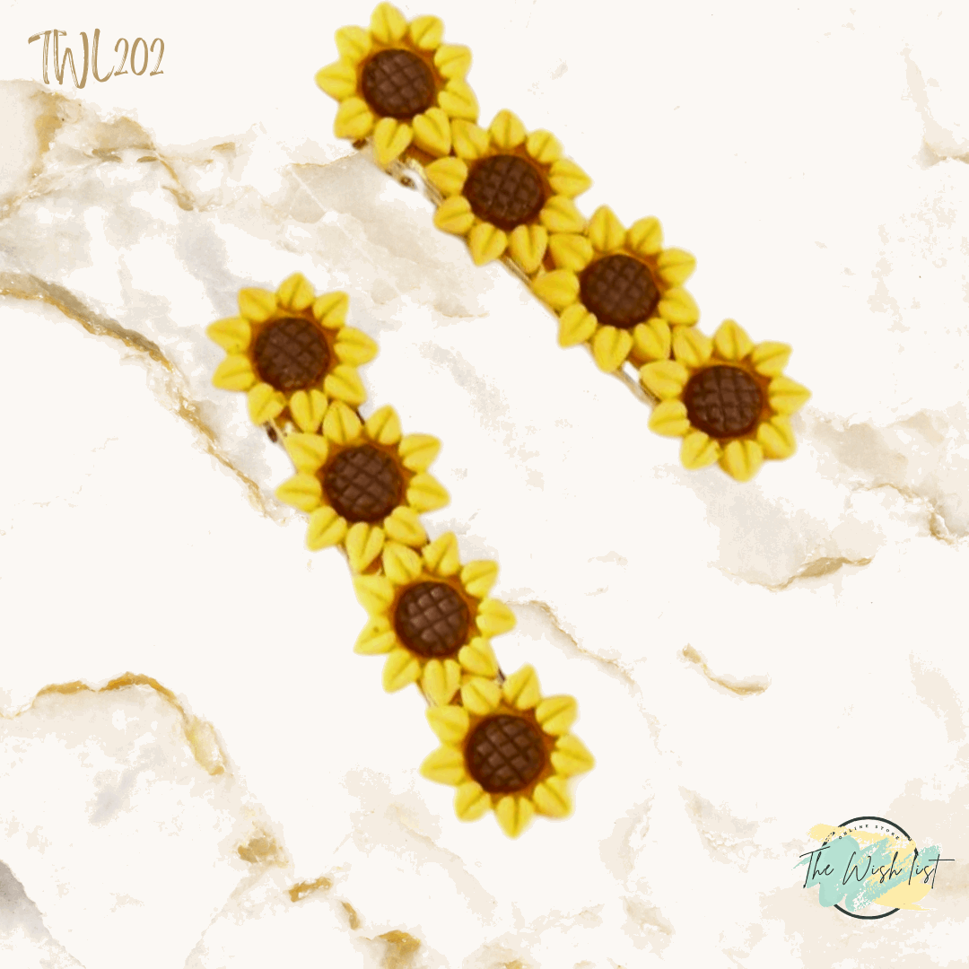2Pce Sunflower Hair Clip, Suitable for Daily Wear
