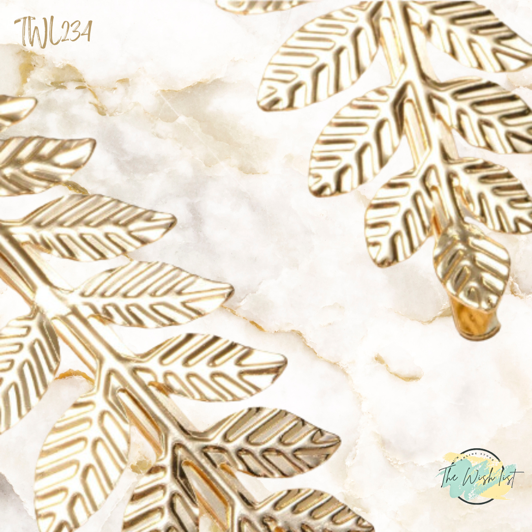 Metallic Leaf Hair Clips- 1PCE