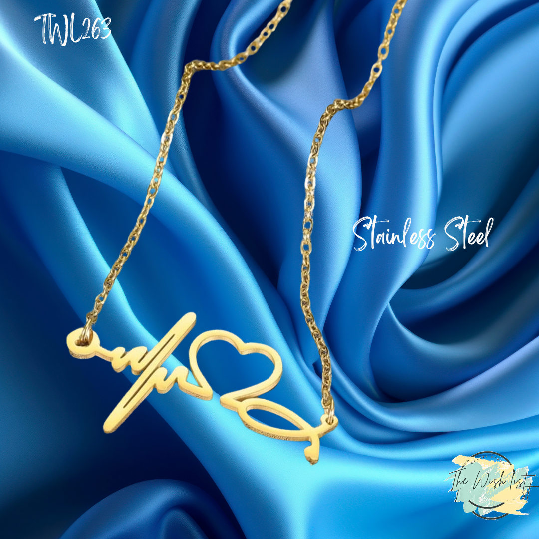 Heart & Letter Charm Necklace for Women Religious - Stainless Steel