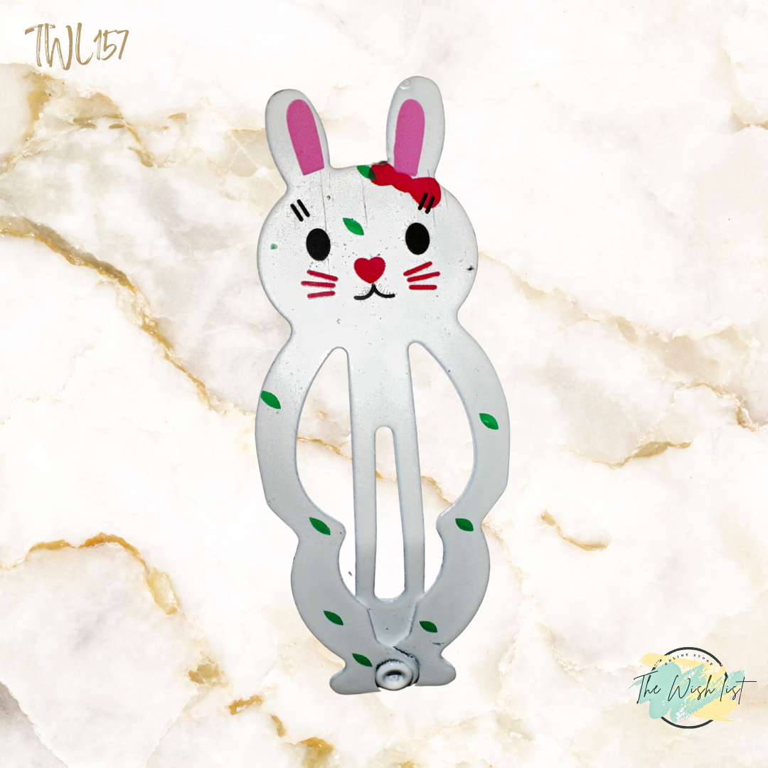 Traditional Rabbit Hair Clip For Girls - set of 2