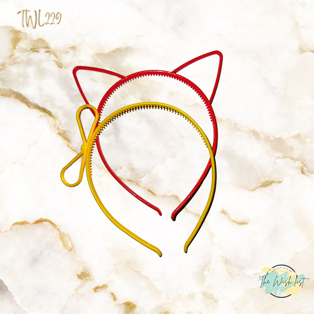 Girls Alice Bands Prinses, Hair bow, Cat ears headbands, hair loops for girls - 2Pce