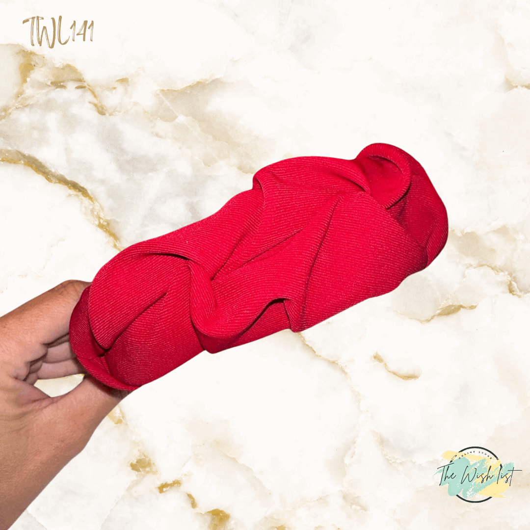 Lady's Solid Handmade Ruched Headband for daily use