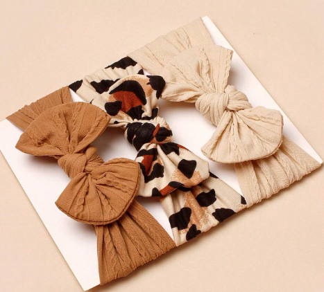 3pcs Print Bow Headbands For Babies