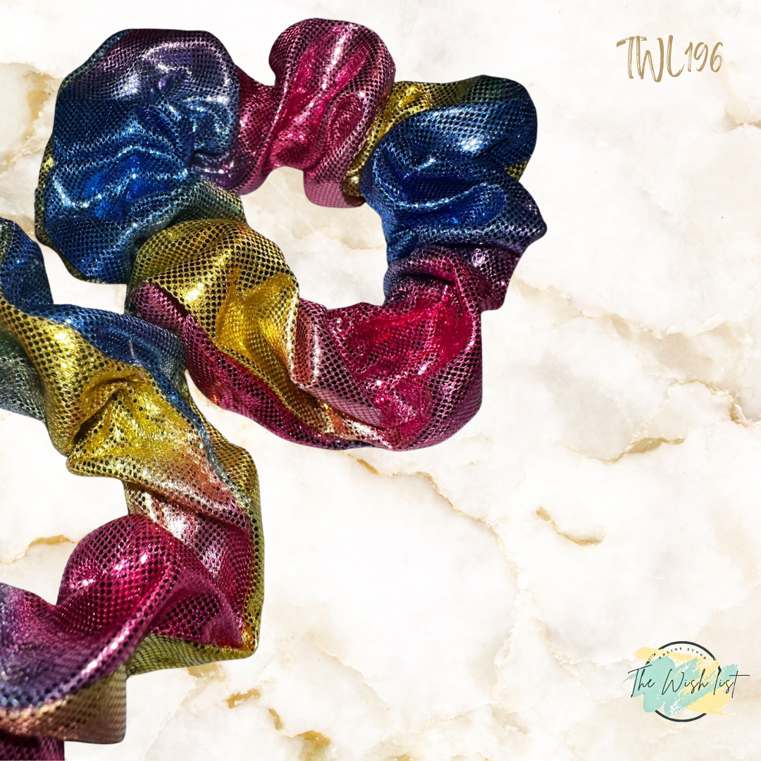 Glitter colorfully scrunchies for girls 2pcs
