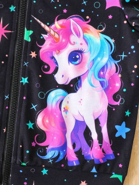 Young Girl Unicorn Star Luminous Winter Jacket