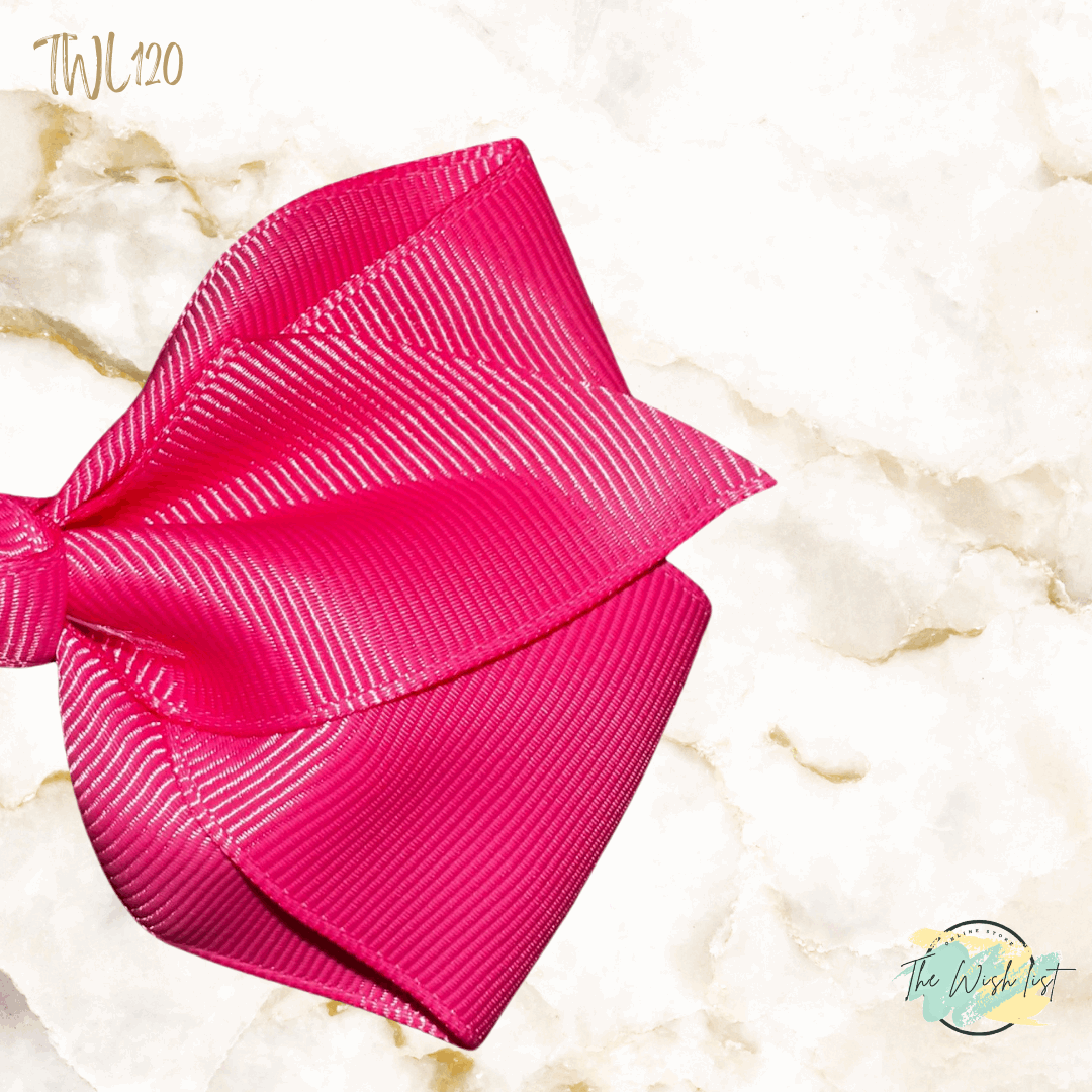 Girl's assorted Ribbon Print Medium Bow Decor Hair Clip.