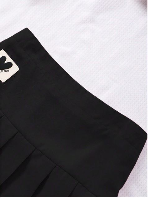 Baseball Jacket And Pleated Skirt Suit, Fashionable School Style- tween Girl
