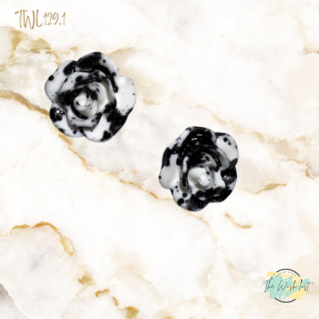 Women's Fashionable, Random Flower Shaped Polyresin earrings- Effect Earrings