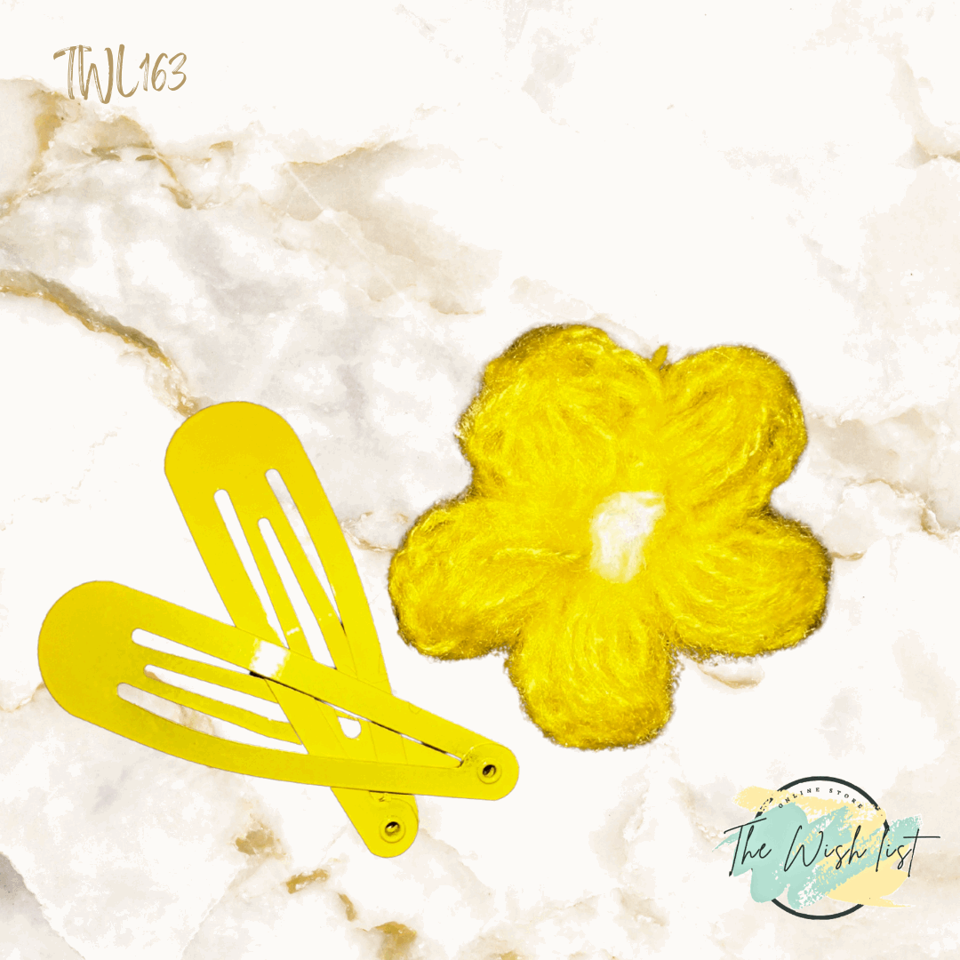 3Pce Knitted Flower Hair Clip set for girls