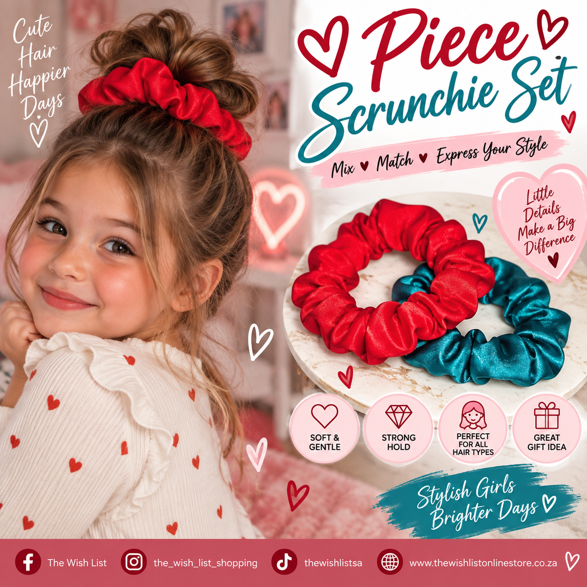 2pcs Solid Vibrant colors Scrunchie Casual For Daily Use