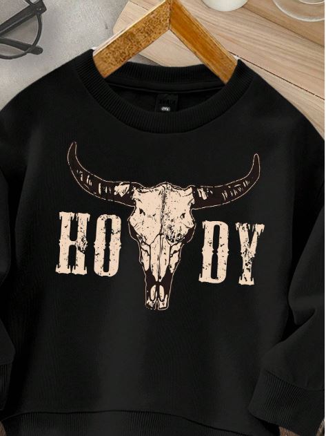 Baby Boy Casual Loose Fit Letter Graphic Soft Thick Round Neck Pullover Sweatshirt For Fall/Winter