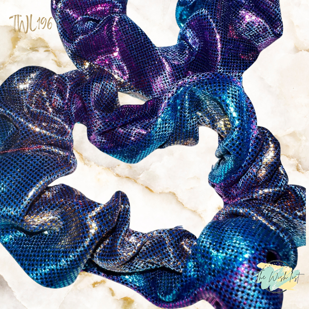 Glitter colorfully scrunchies for girls 2pcs