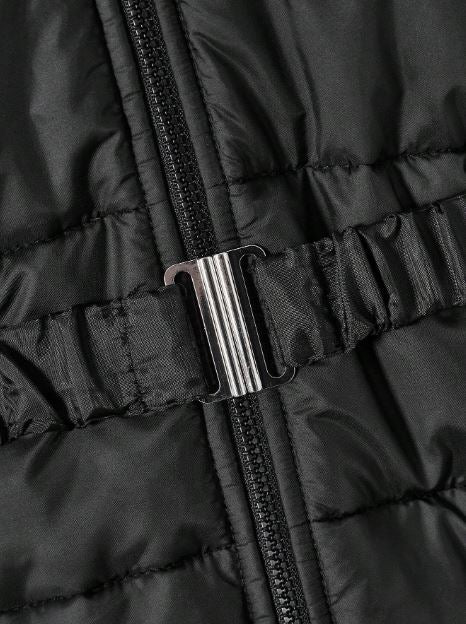 Casual Faux Fur Collar Hooded Mid-Length Jacket For Girls