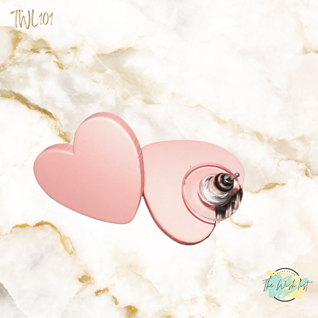 Heart Stud Earrings - Assorted colors