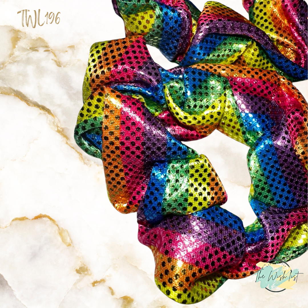 Glitter colorfully scrunchies for girls 2pcs