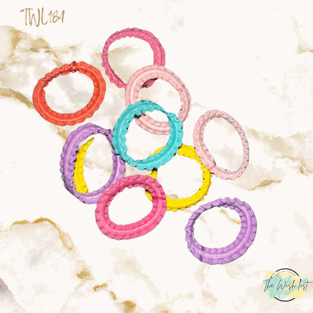 16 Pcs Ruffled Soft Hair Ties set For Girls