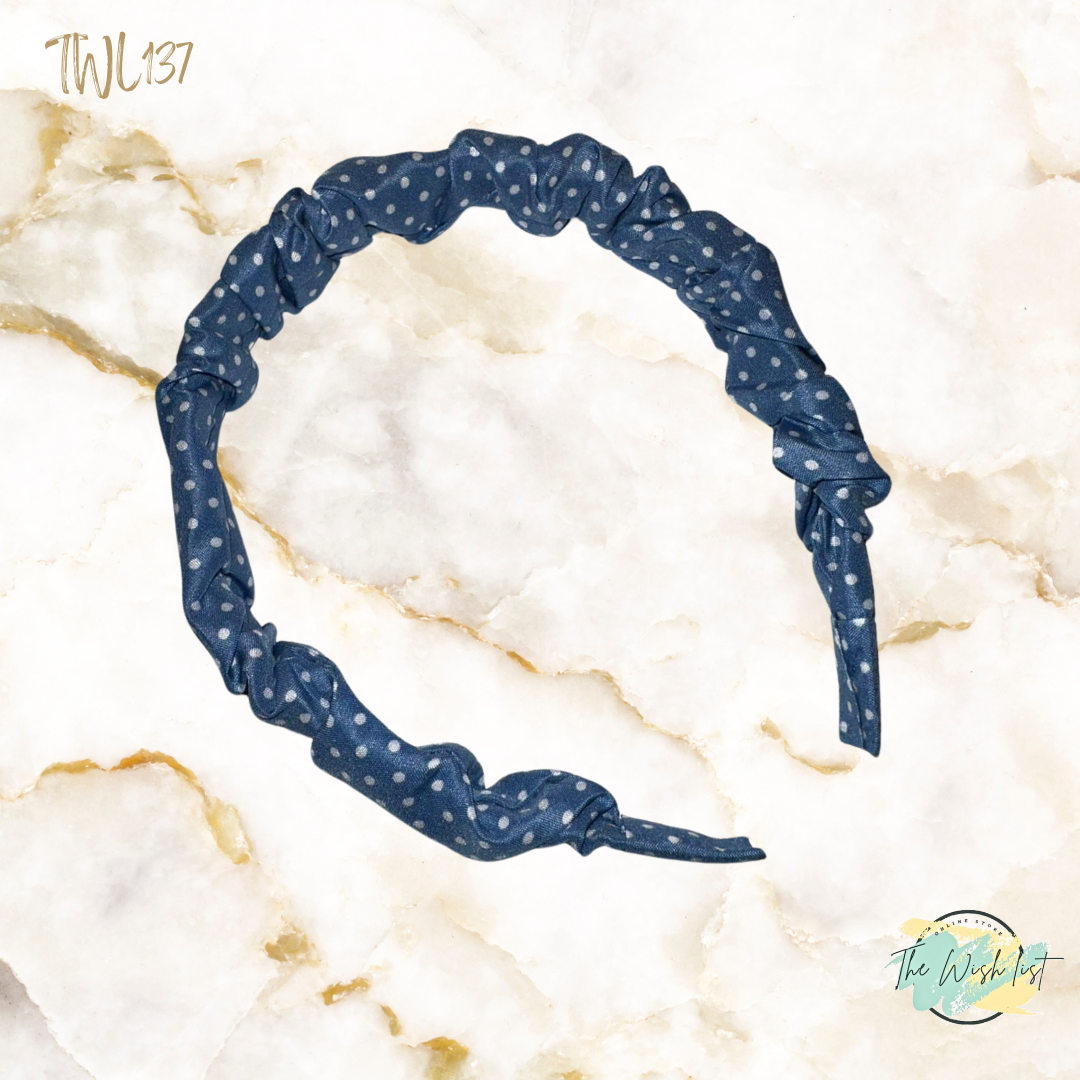 Polka Dot & Ditsy Floral Print Ruched Headbands For Daily use