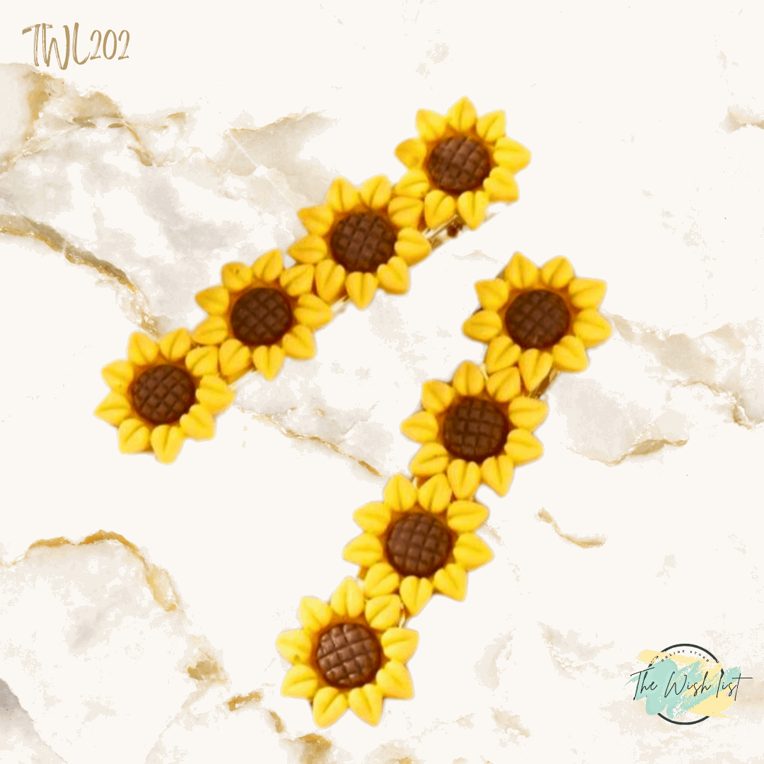 2Pce Sunflower Hair Clip, Suitable for Daily Wear
