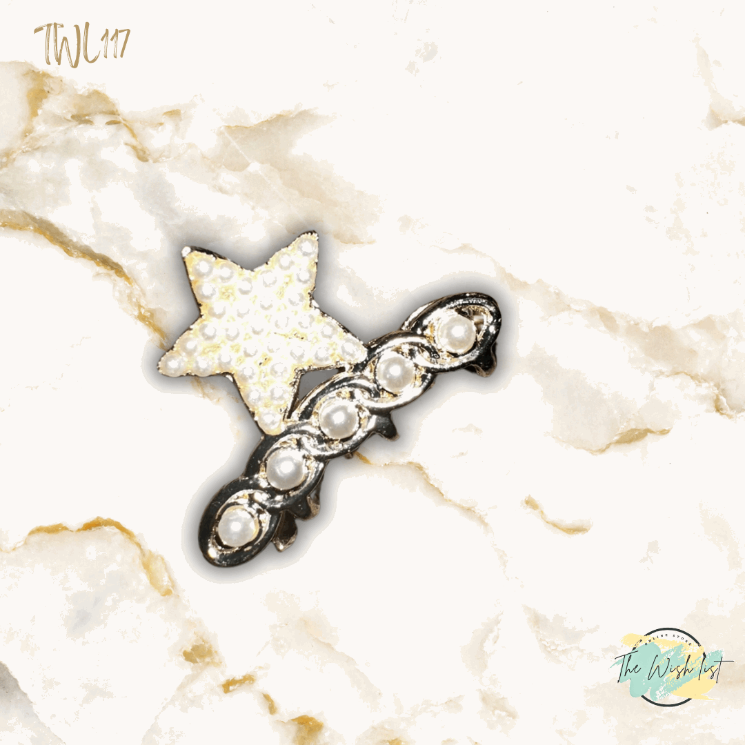 2Pcs Women's Faux Pearl & Rhinestone Decor Hair Clip For Half Up HAirstyles Elegant
