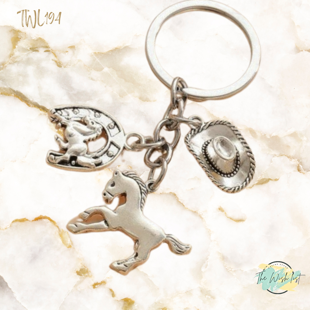 Horse shoe & Horse Charm Keychain