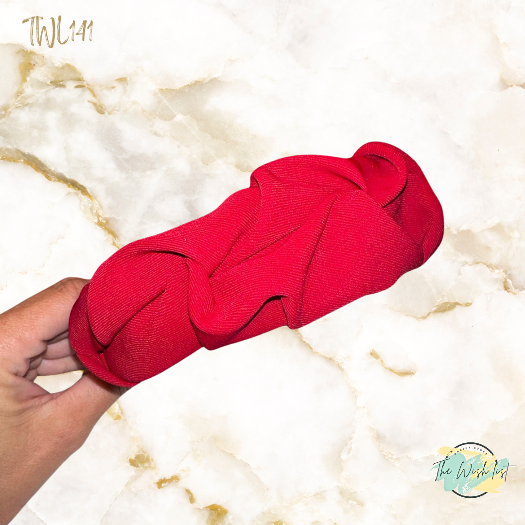 Lady's Solid Handmade Ruched Headband for daily use