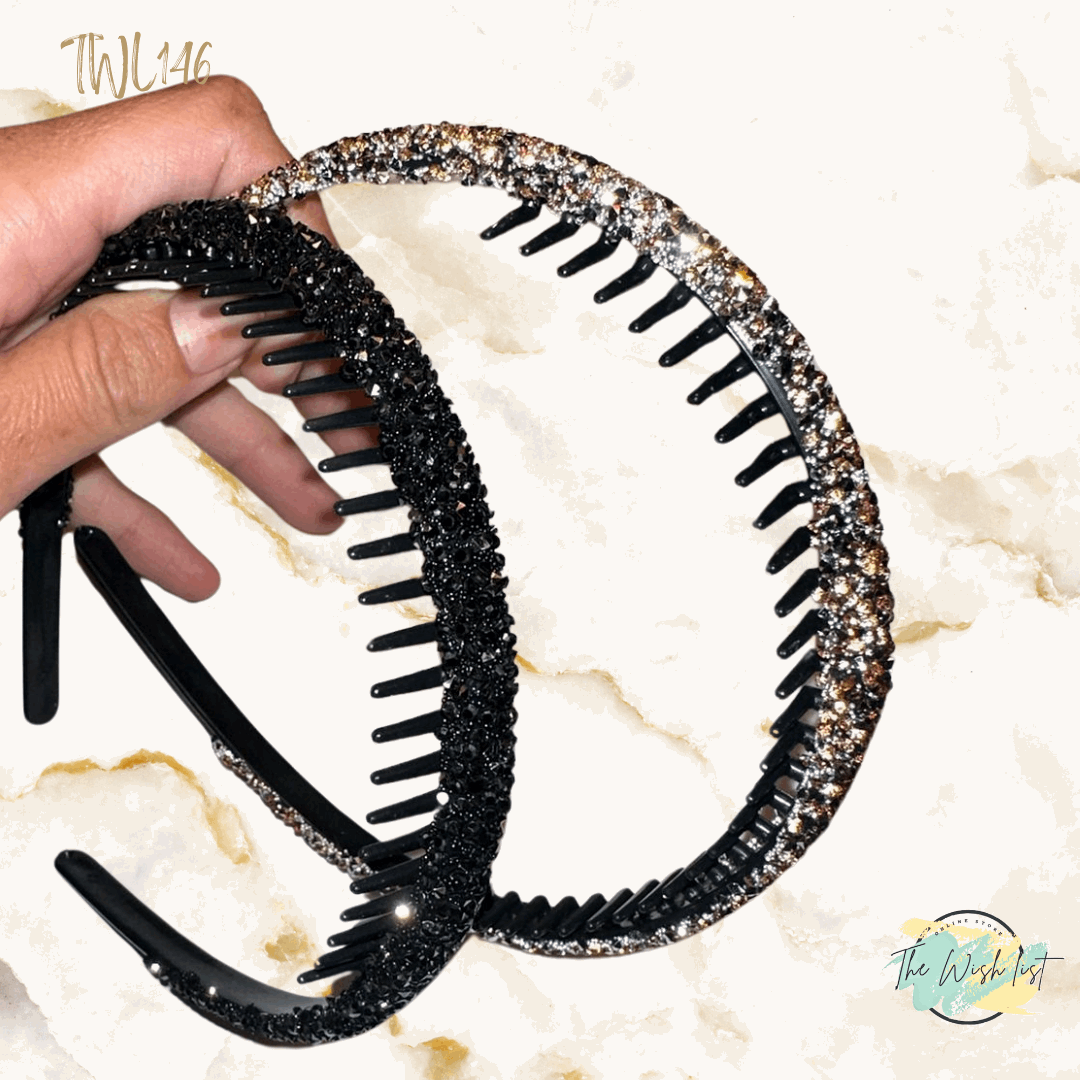 1pc Glitter Rhinestone Teeth Hairband, Anti-Slip Headband
