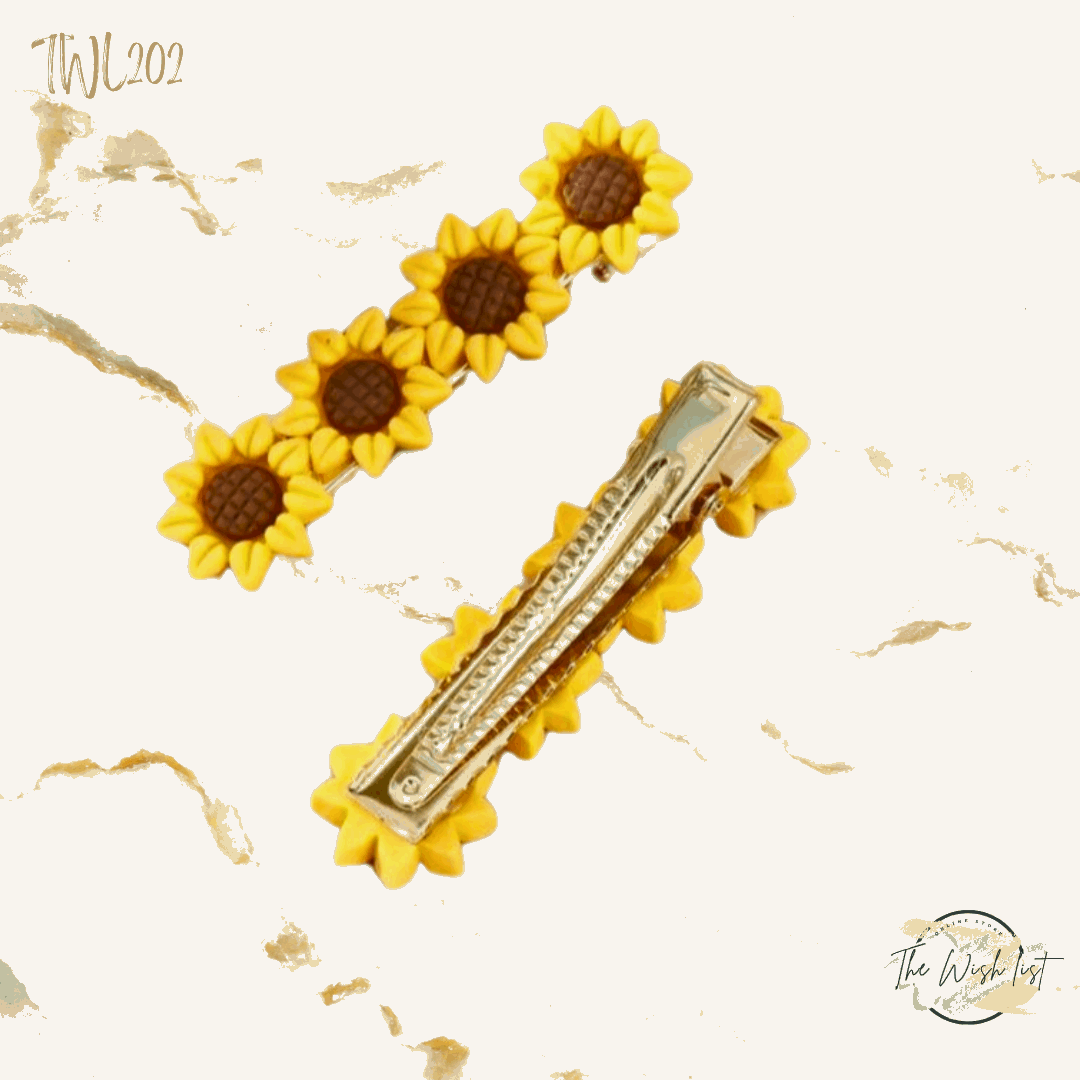 2Pce Sunflower Hair Clip, Suitable for Daily Wear