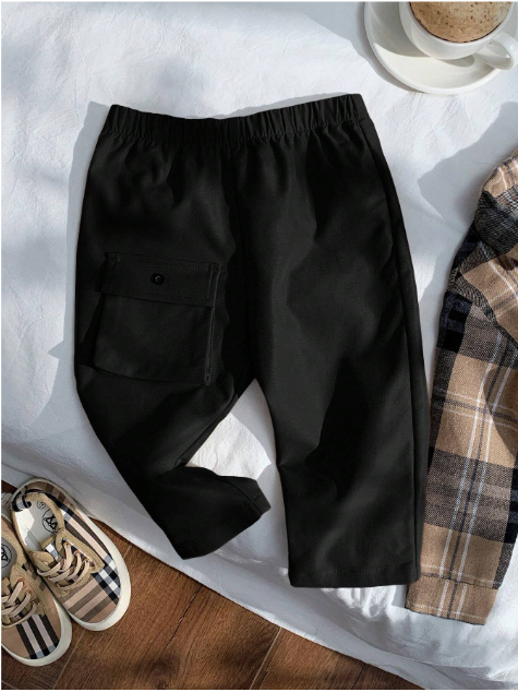 2pcs/Set Toddler Plaid Lapel Long Sleeve Shirt And Casual Pants Outfit , Baby Boy Clothes