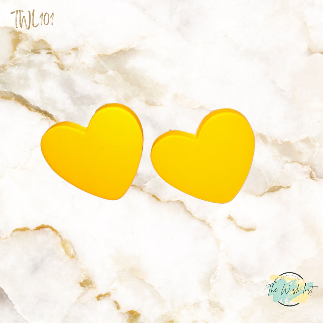 Heart Stud Earrings - Assorted colors