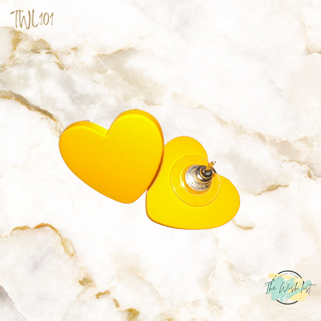Heart Stud Earrings - Assorted colors