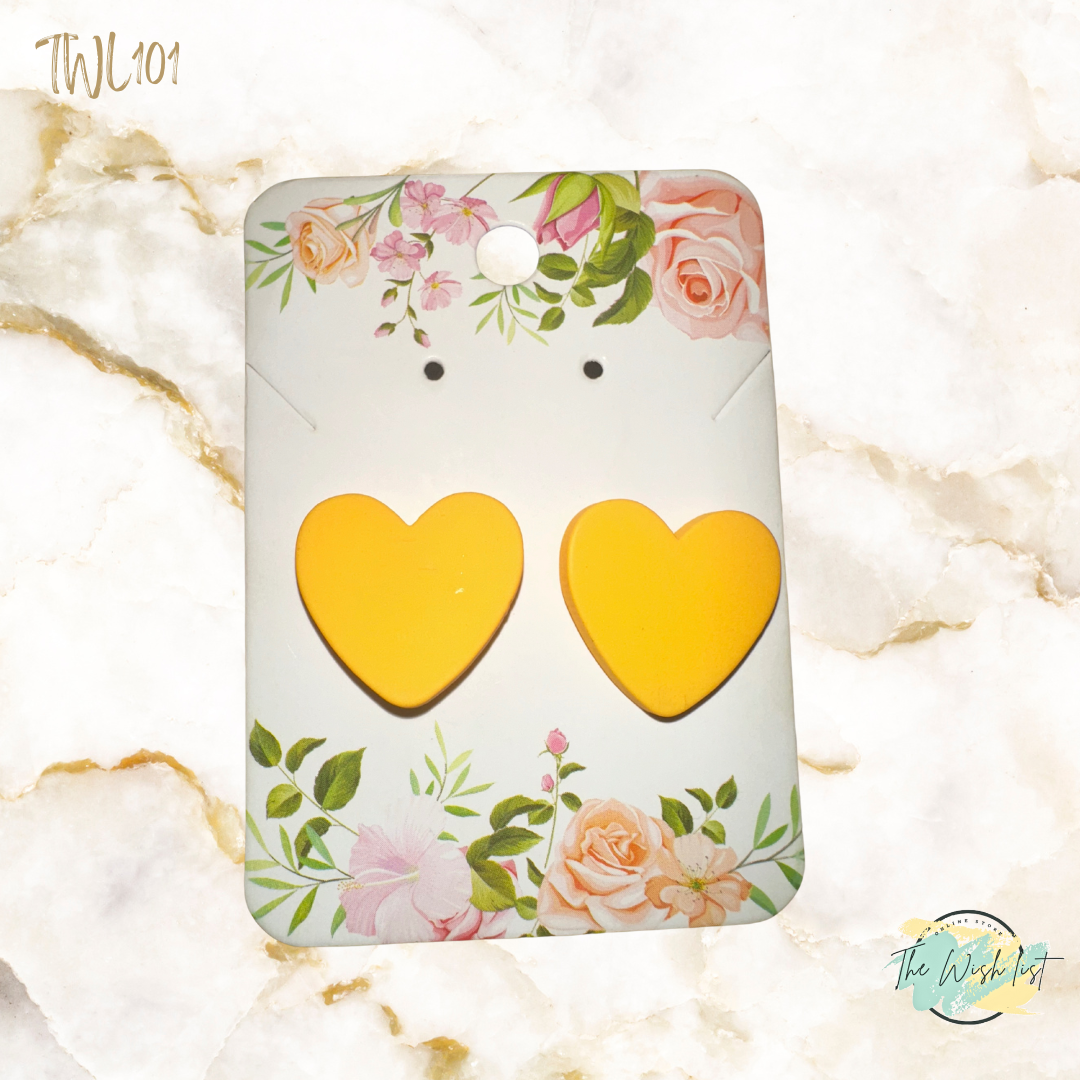 Heart Stud Earrings - Assorted colors