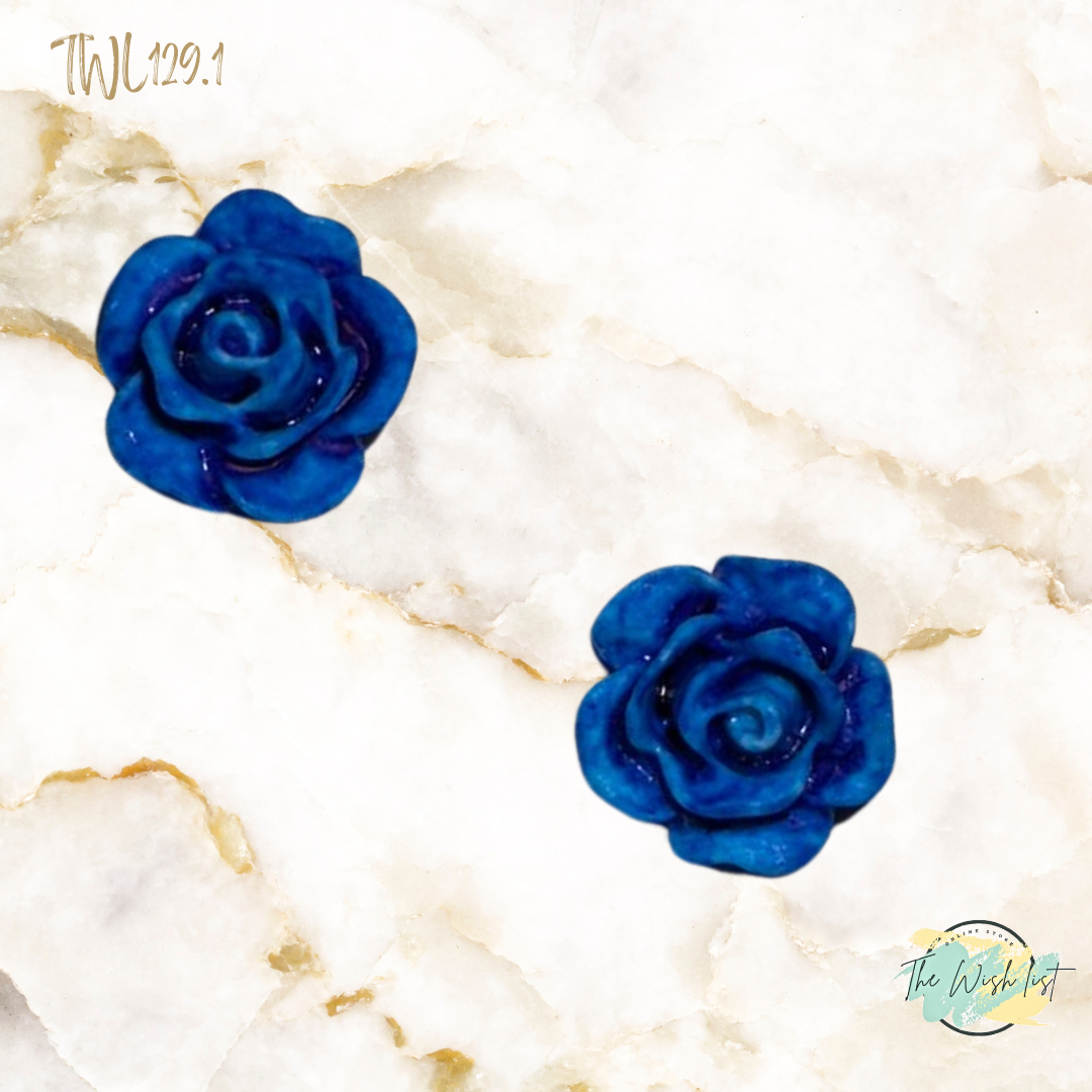 Women's Fashionable, Random Flower Shaped Polyresin earrings- Effect Earrings