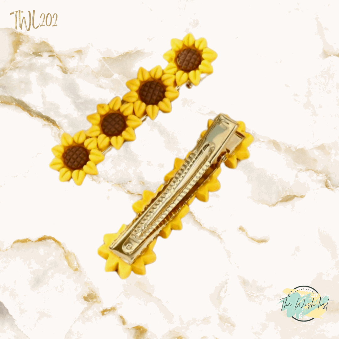 2Pce Sunflower Hair Clip, Suitable for Daily Wear
