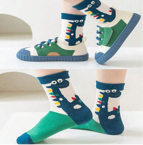 5pairs Thickened Children's Dinosaur Socks
