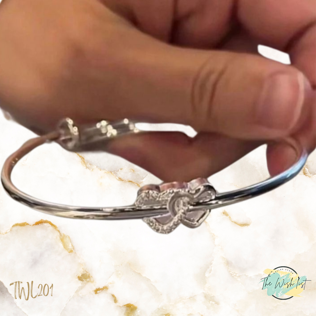 Interlocking Heart design Bracelet/ Adjustable Heart Chain Bracelet