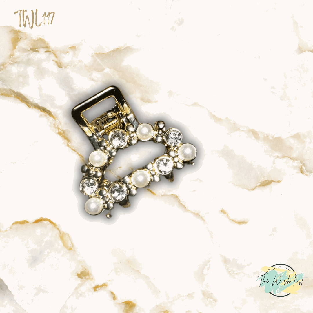 2Pcs Women's Faux Pearl & Rhinestone Decor Hair Clip For Half Up HAirstyles Elegant