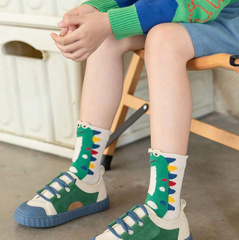 5pairs Thickened Children's Dinosaur Socks