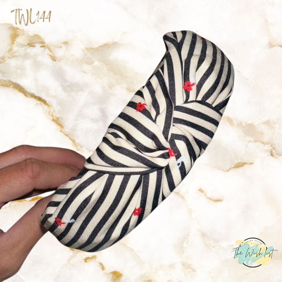 Striped Fabric With Knot Headband