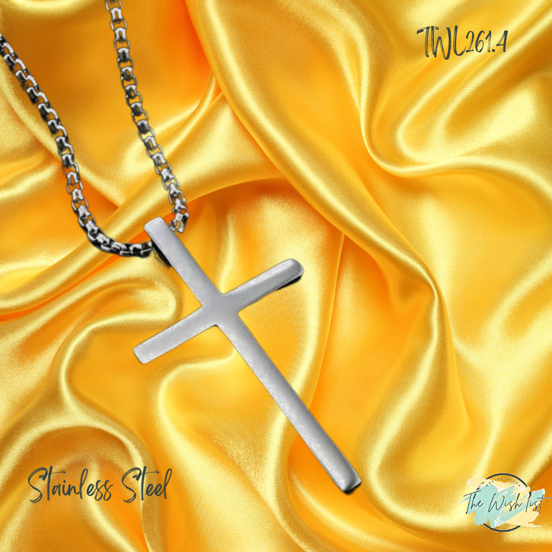 Cross Pendant Necklace With Slogan I Can Do All Things Necklace for Men - Stainless Steel