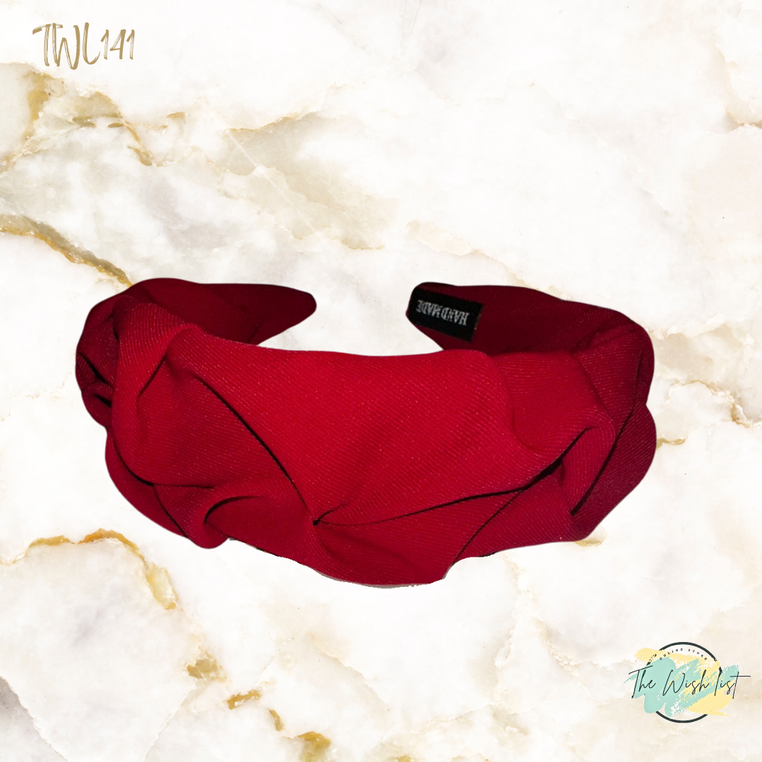 Lady's Solid Handmade Ruched Headband for daily use